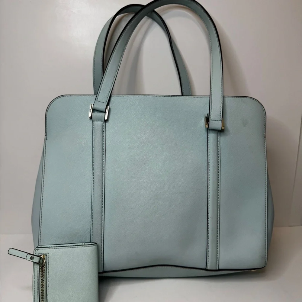 Kate Spade Tote Bag Newbury Lane Miles Saffiano Leather 3 Compartment w/ Wallet